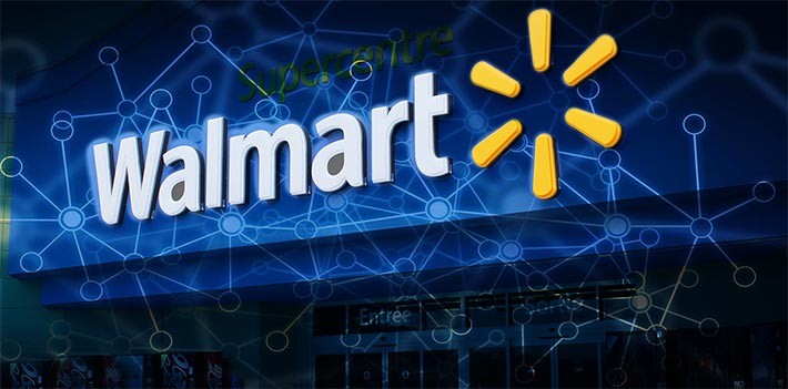 Supermarket aisle representing Walmart